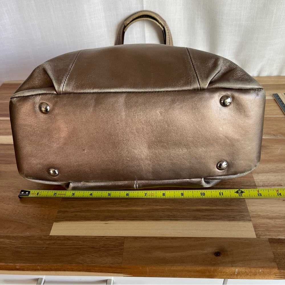 ON HOLD-Coach Metallic Bronze Leather Tote with Wristlet - Picture 9 of 16